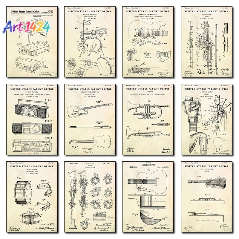 Patent Vintage Musical Instrum - Picture Of Musical Instrument 评论和价格