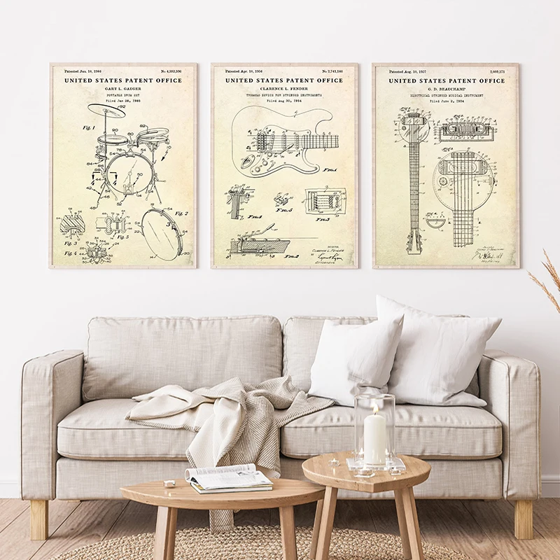 Patent Vintage Musical Instrum - Picture Of Musical Instrument 评论和价格