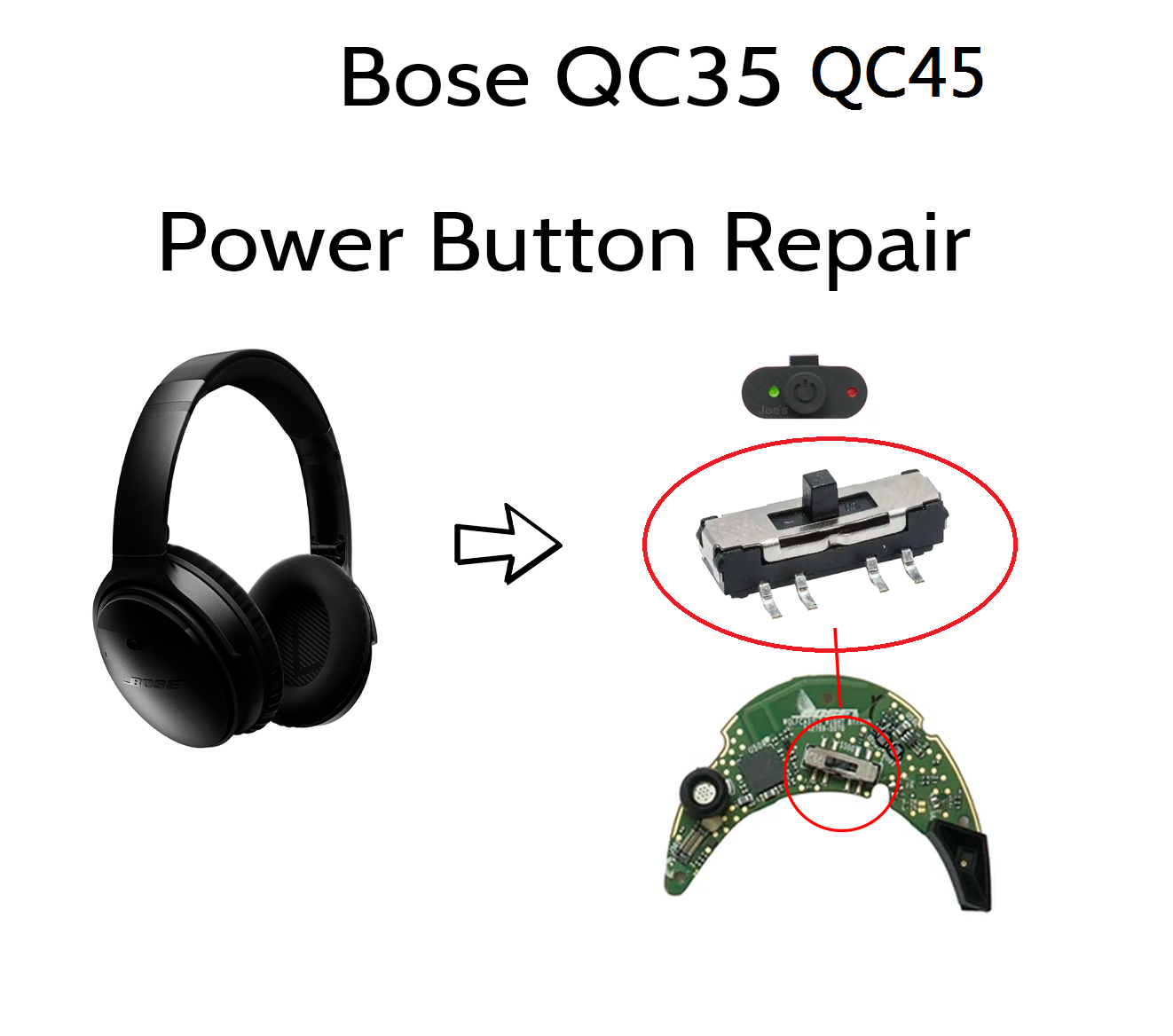 Repalcement Power Button and S - Bose Headphone Qc45 评论和价格